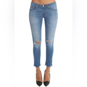 rag & bone Cropped Low Rise Distressed Skinny Jeans